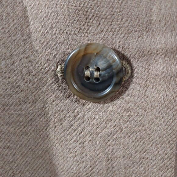 EVAN-PICONE 1980's 4 Button Carmel Long Length Blazer Shoulder Pads Made In USA - Picture 6 of 16